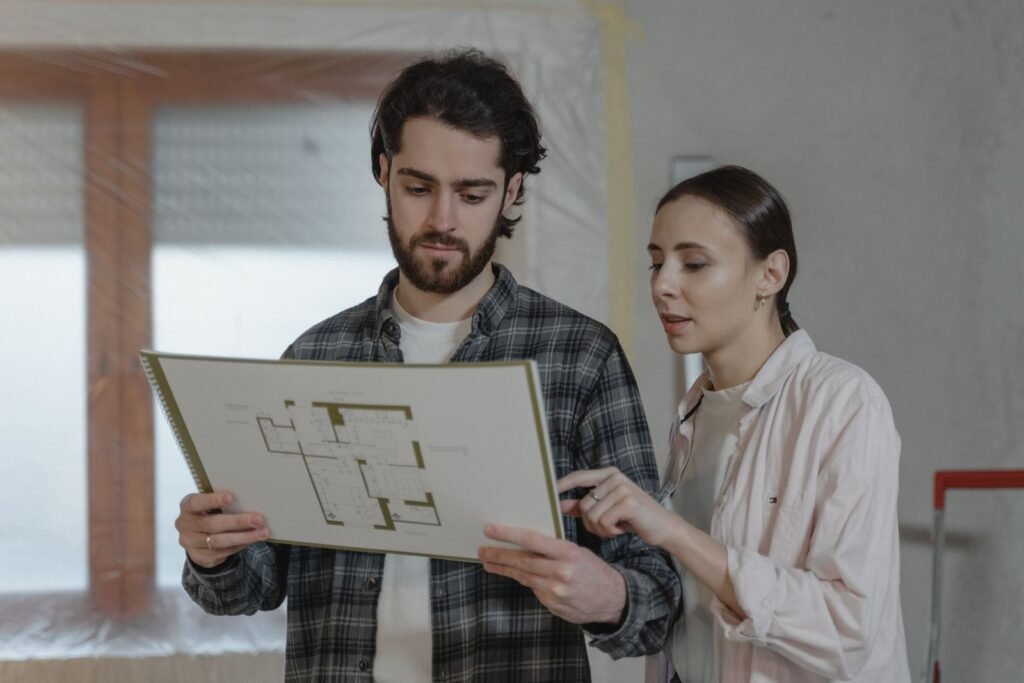 Préparation d'un projet de rénovation sur plans